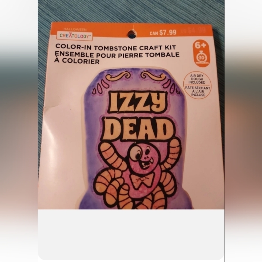 HALLOWEEN Color in Tombstone Craft Kit w/ Air Dry Dough Creatology 6+~New - Picture 3 of 5